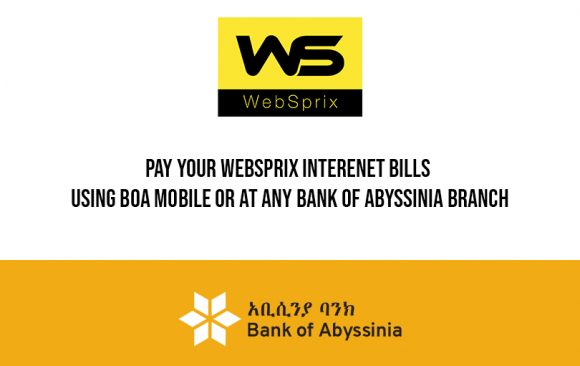 websprix WebSprix taps into Bank of Abyssinia to facilitate their payment methods